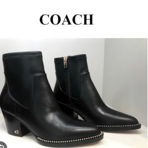 - Coach Pell Leather Black Bootie